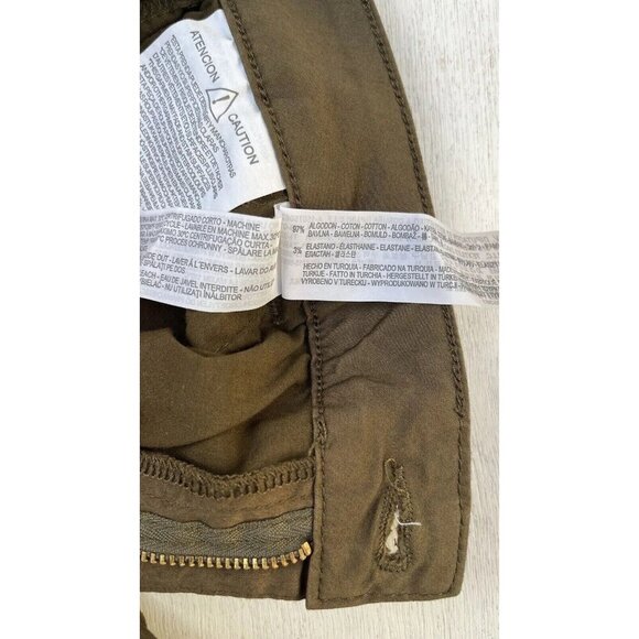 Zara Woman Medium Rise Relaxed Fit Army Chino Cargo Cropped pant Jeans Size 4 - Picture 6 of 13